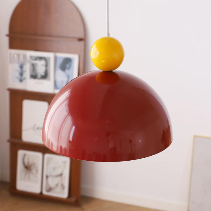 Lámpara Colgante de Hierro Semi-Circular Retro Francesa de 1 Luz 