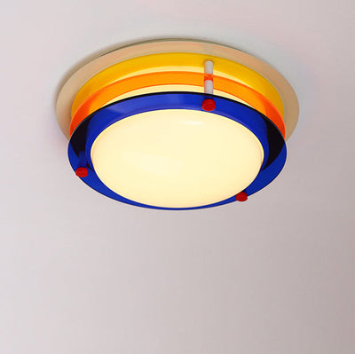 Moderne minimalistische bunte Eisen-Acryl-Disc Splicing LED Unterputz-Deckenleuchte für Schlafzimmer 