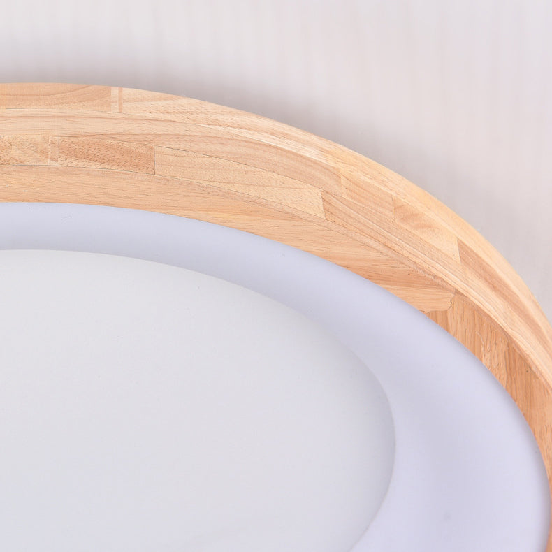 Luz de techo empotrada LED de roble acrílico anillo minimalista moderno para sala de estar 
