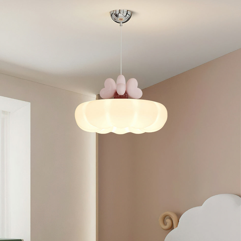 Lustre suspendu en verre résine fer LED moderne et créatif pour chambre à coucher 