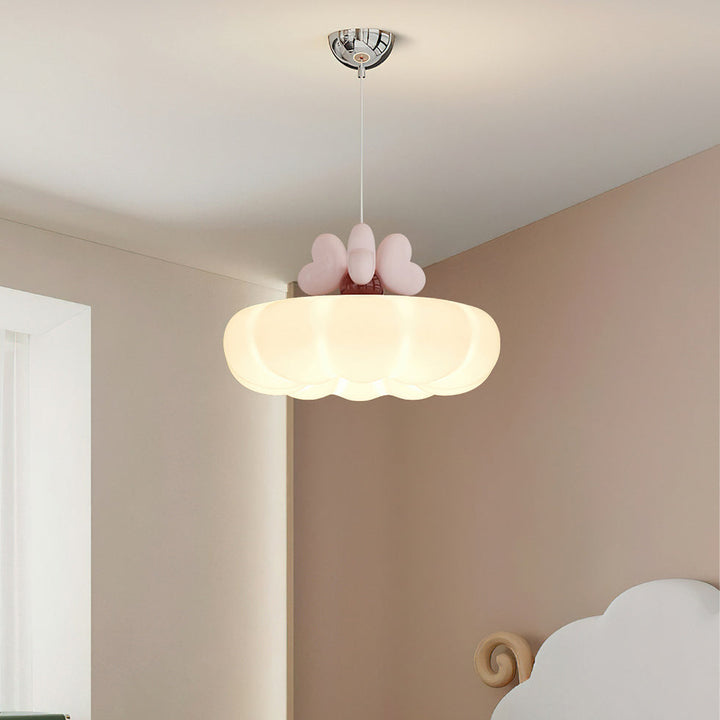 Lustre suspendu en verre résine fer LED moderne et créatif pour chambre à coucher 