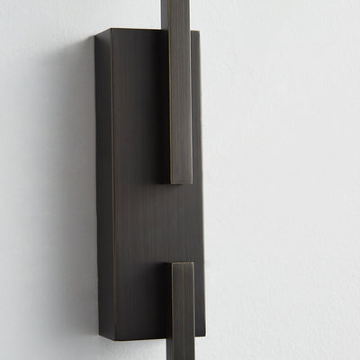 Moderne Mid-Century Wandleuchte aus Kupfer im rechteckigen geometrischen Design mit LED für das Bett 