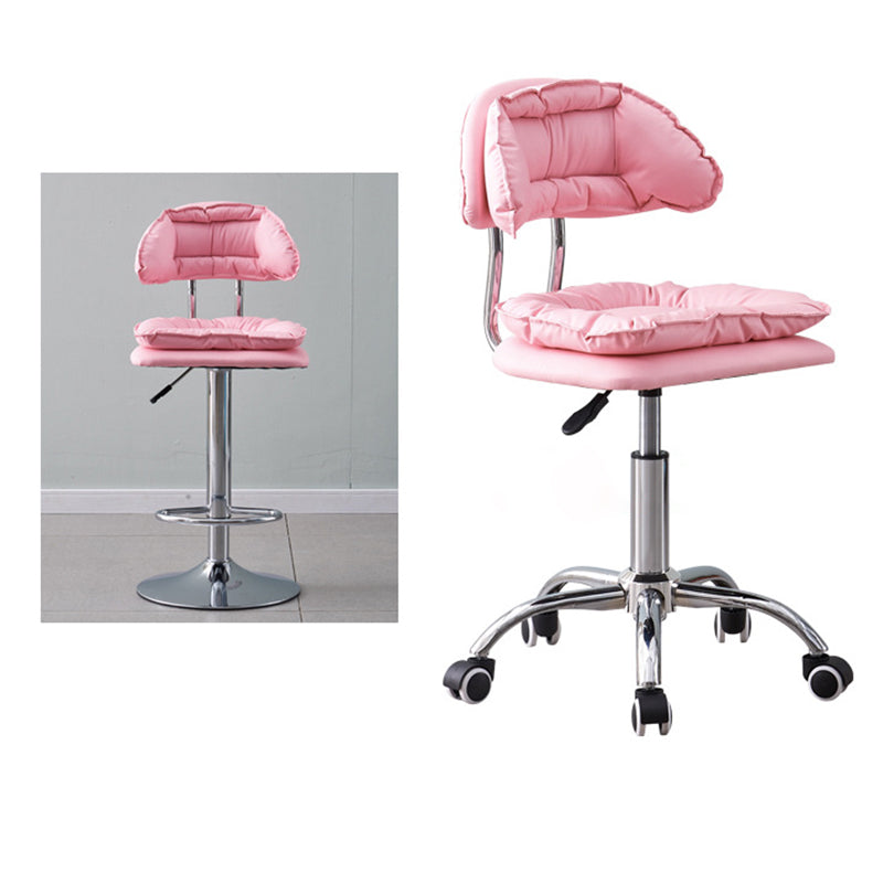 Moderner minimalistischer quadratischer Kissen Barhocker aus Kunstleder mit Metallrückenlehne, höhenverstellbar für Esszimmer 