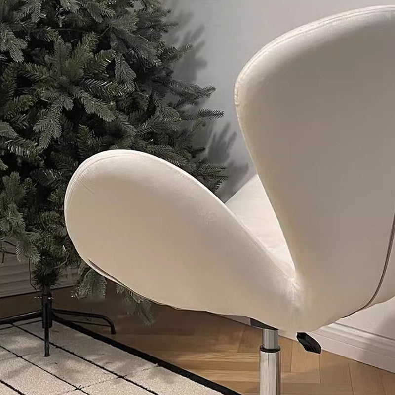 Moderner minimalistischer umwickelter gepolsterter Flanell-Lammfell-Beweglicher Schreibtischstuhl Rückenlehne Armlehne für das Home Office 