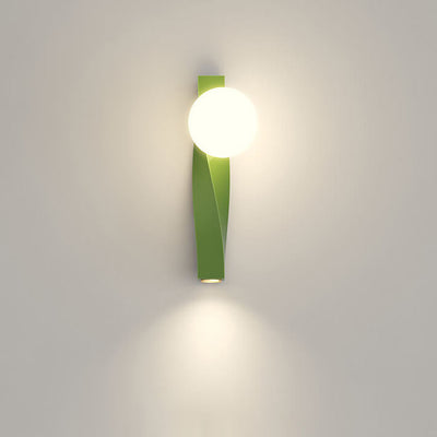 Applique Murale Sphère Longue 1-Lumière en Plastique Style Crème Minimaliste Nordique 