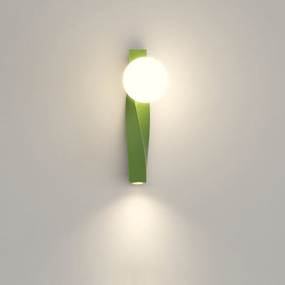 Nordic Minimalist Cream Style Plastic Long Sphere 1-Light Wall Sconce Lamp