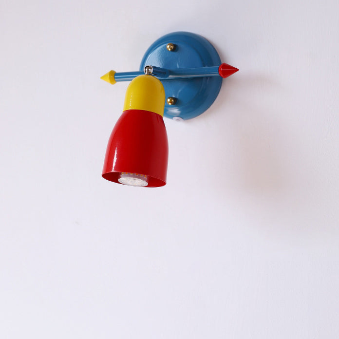 Aplique de pared con brazo oscilante de hierro creativo contemporáneo de 1 luz para dormitorio 