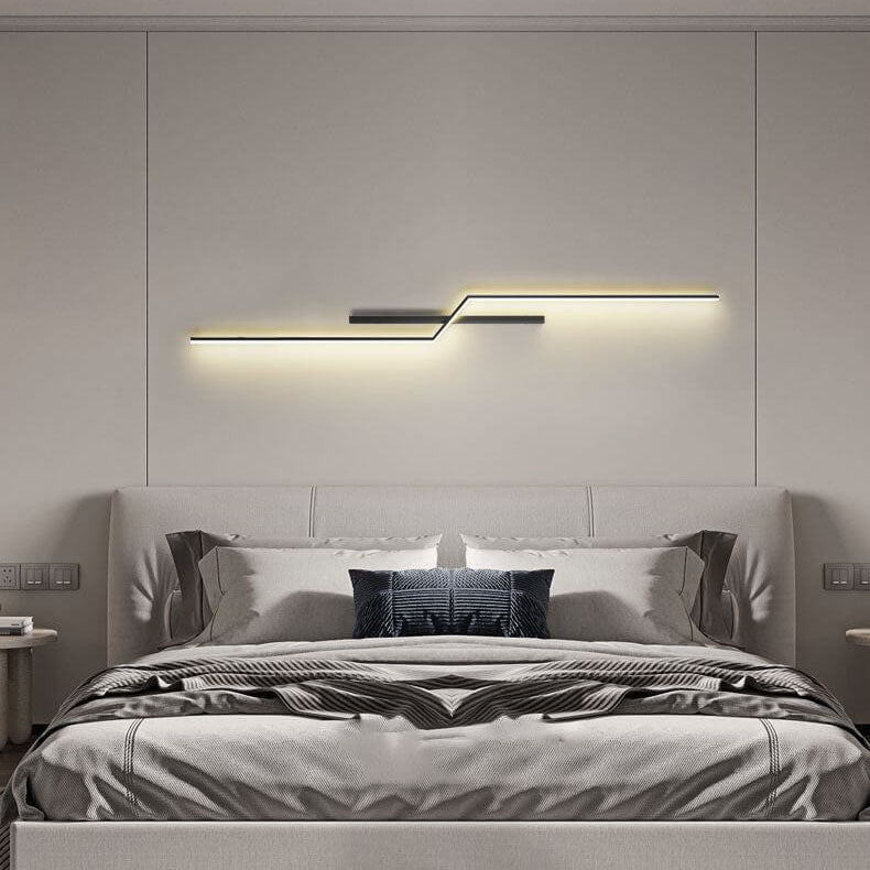 Modern Minimalist Geometry Lines Aluminum Iron Silicone LED Wall Sconce Lamp for Living Room