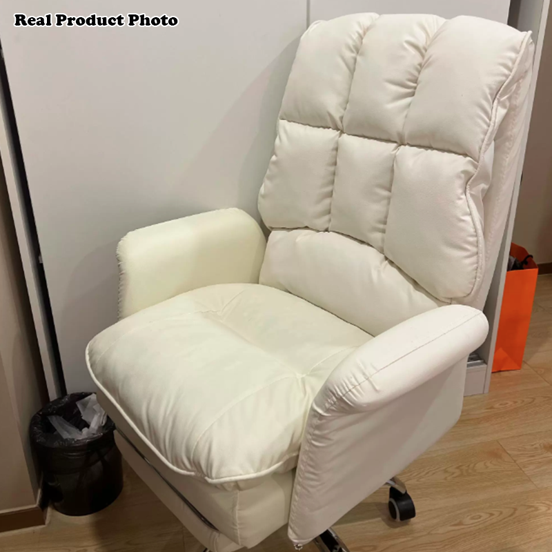 Modern Minimalist Square Rectangular Faux Leather Steel Desk Chair Backrest Armrest For Home Office