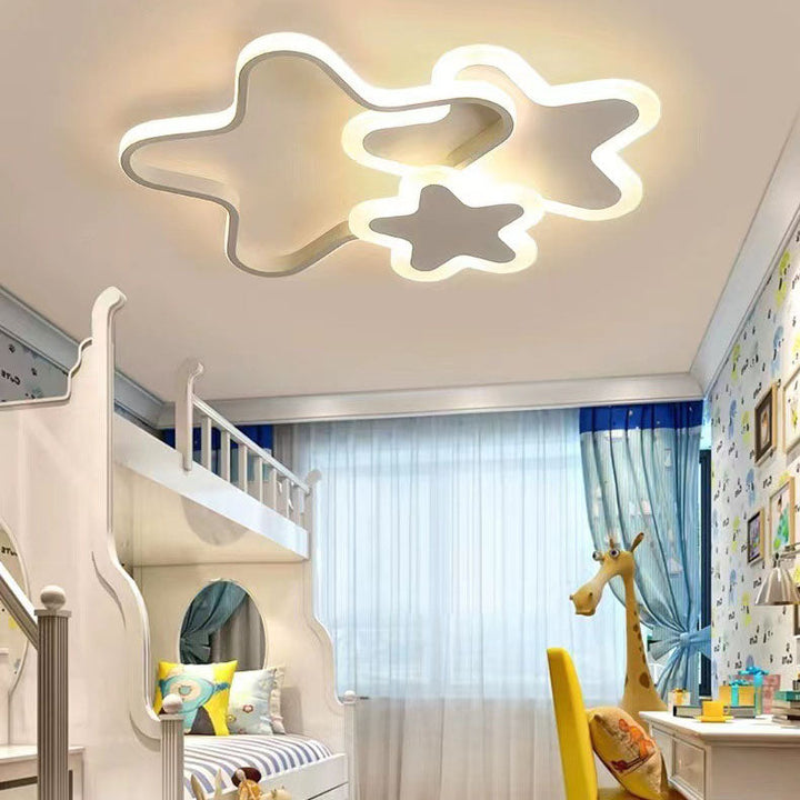 Zeitgenössische skandinavische Stern-Acryl-Schatten-Hardware-LED-Unterputz-Deckenleuchte für Schlafzimmer 