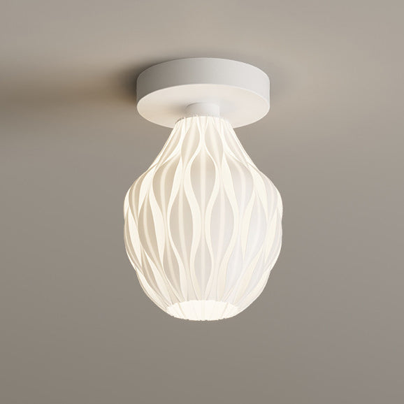 Design moderne minimaliste en fer avec ananas PE, plafonnier semi-encastré à 1 lumière pour salon 