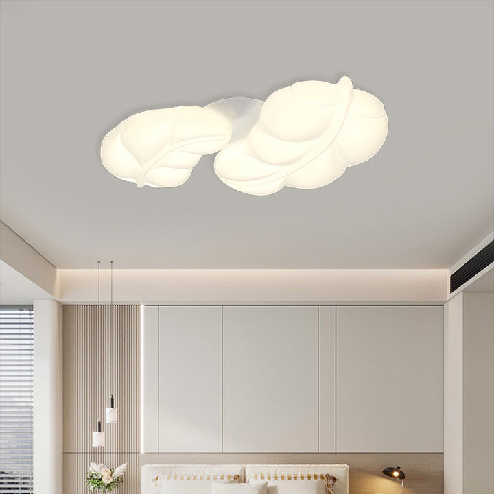 Zeitgenössische nordische PE-Blätter-Deckenleuchte mit LED-Unterputz für Schlafzimmer 
