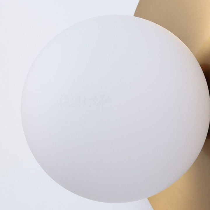 Applique Murale Moderne Minimaliste Ronde en Verre et Fer avec 1 Lumière pour Salon 