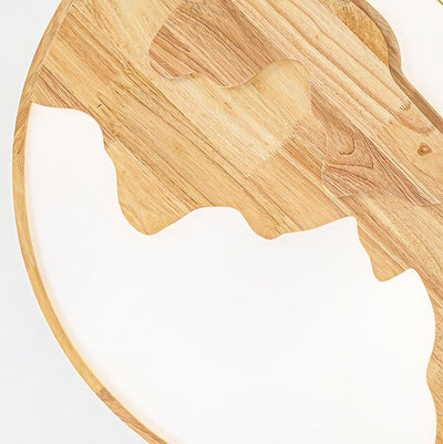 Plafonnier LED rond en bois moderne chinois avec design de montagne 