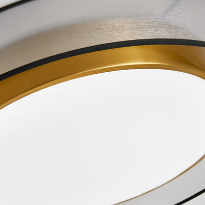 Zeitgenössische nordische Eisen-Messing-Acryl-runde LED-Unterputz-Deckenleuchte für Wohnzimmer 