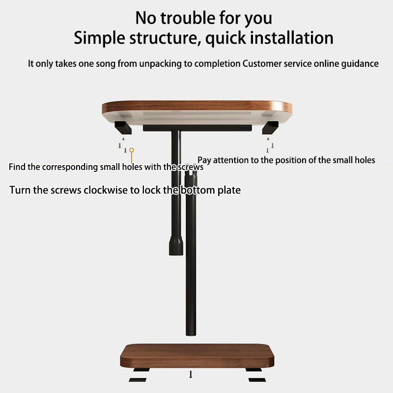Modern Minimalist Rectangular Faux Panel Iron Liftable End Table For Living Room