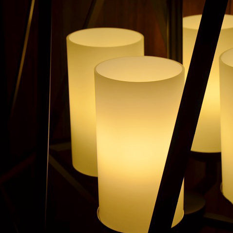 Chandelier contemporain en fer trapézoïdal quadrilatéral industriel 3/4 lumières pour salon 