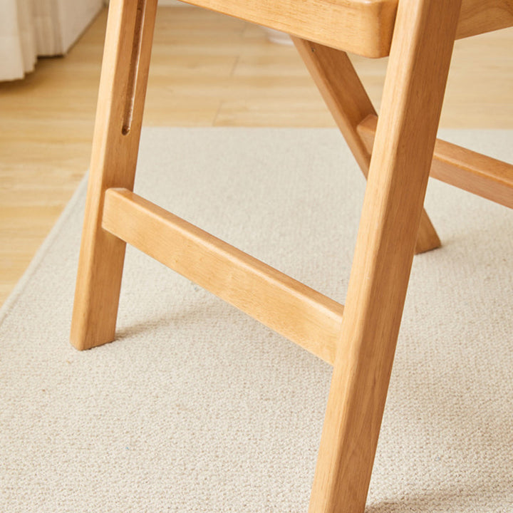 Silla de comedor vintage tradicional cuadrada de ratán PE y madera de caucho con respaldo para comedor 