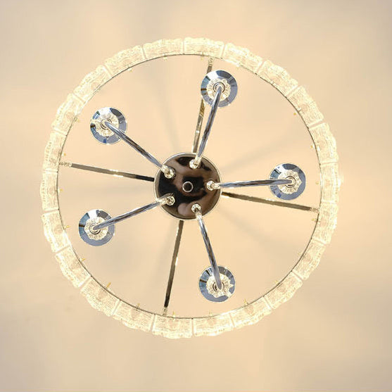Porte-bougie rond en verre et fer traditionnel français 4/5/6 Lumières Lustres pour chambre 