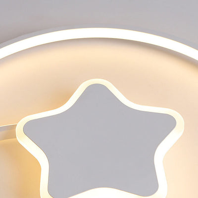 Zeitgenössische kreative Stern Mond Acryl Schatten Eisen LED Unterputz Deckenleuchte für Wohnzimmer 