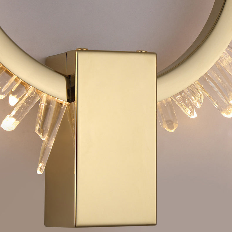 Zeitgenössische Luxus Edelstahl Kristall Sonnenblumen Design LED Wandleuchte Lampe Für Wohnzimmer 