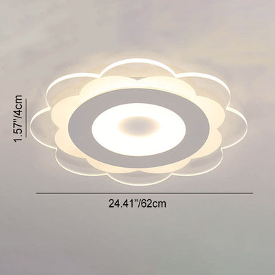 ضوء سقف LED مثبت بتصميم حديدي أكريليكي حديث بأزهار بسيطة 