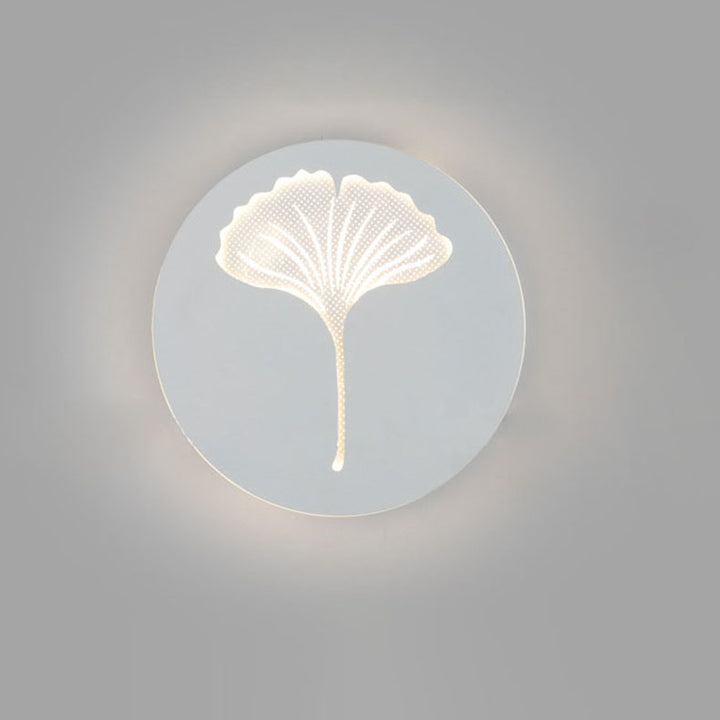 Zeitgenössische kreative LED-Wandlampe aus Acryl, Aluminium und Eisen mit Hirsch- und Ginkgodesign für das Schlafzimmer 