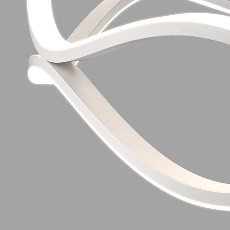 Zeitgenössischer nordischer Eisen-Aluminium-Silica-Rundwellen-LED-Kronleuchter für Esszimmer 