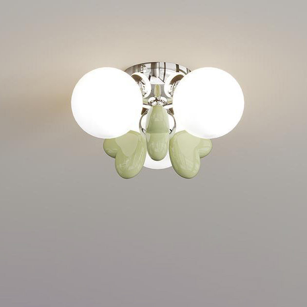 Lustre Plafonnier LED Semi-Encastré en Verre Résine Fer Moderne Minimaliste Dôme Orbe Amour pour Chambre 