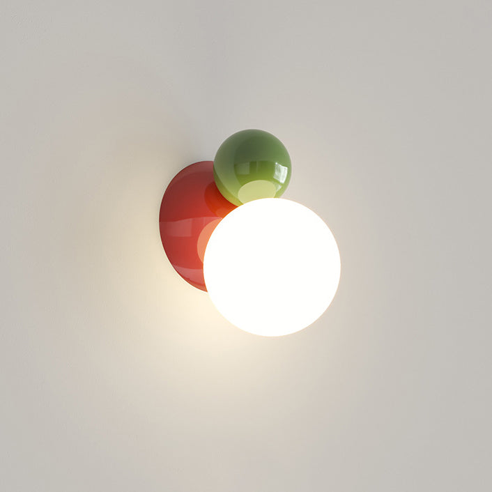 Lampe murale à une lumière en fer et plastique sphérique minimaliste moderne pour chambre 
