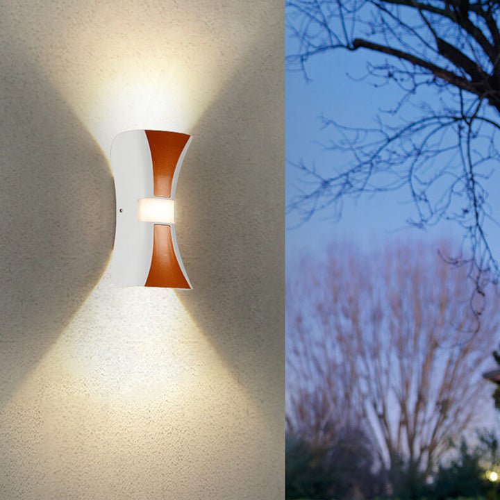 Modern Minimalist Rolled Edges Column Aluminum Waterproof LED Wall Sconce Lamp For Outdoor
