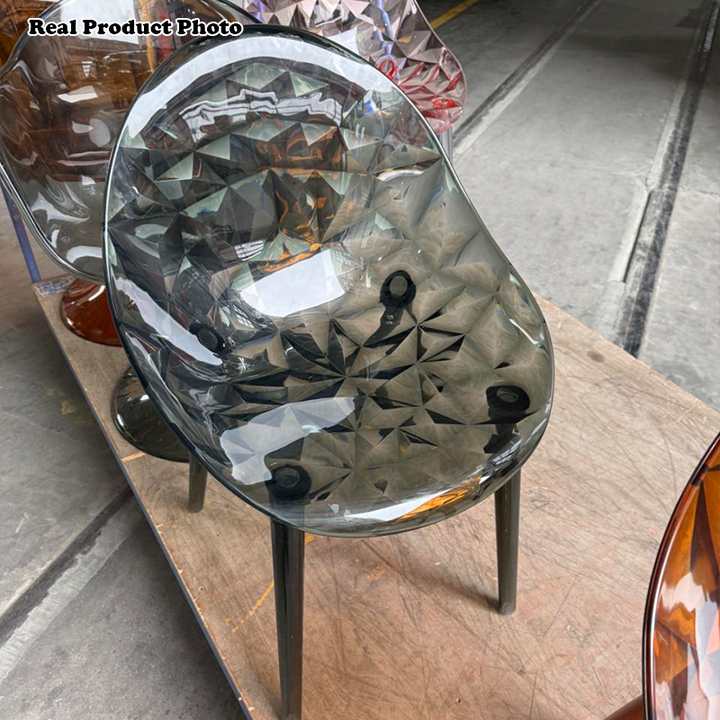Zeitgenössischer nordischer runder Diamantform-PC-Esszimmerstuhl Rückenlehne für Esszimmer 