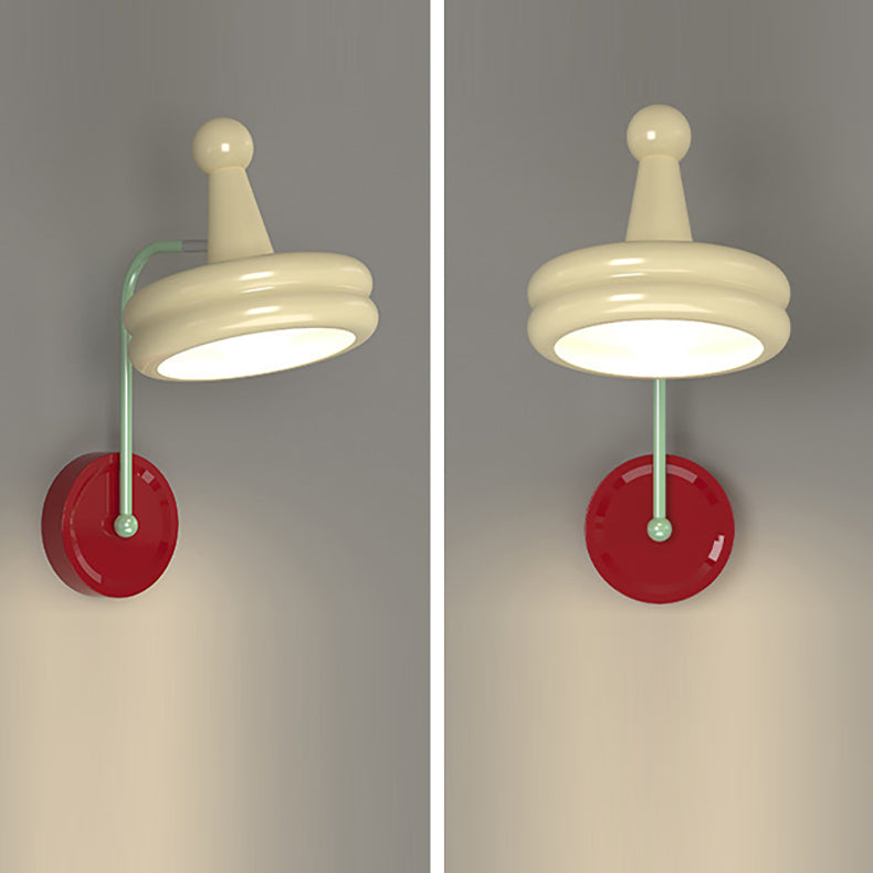 Zeitgenössische kreative Kegel Doppelschicht Scheibe Eisen Glas 1-Licht Wandleuchte Lampe für Wohnzimmer 