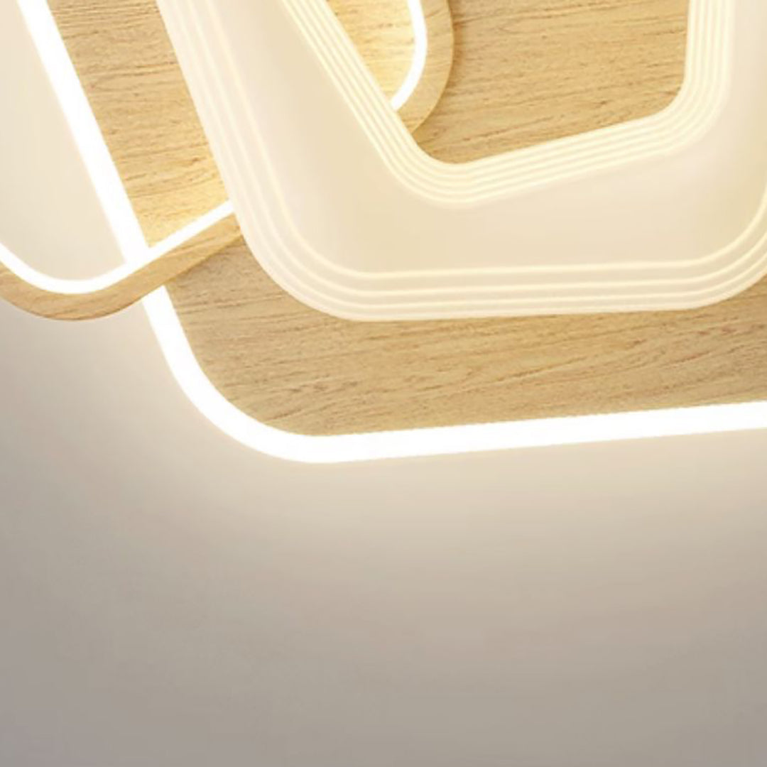 Lustre Plafonnier LED Rond en Métal Nordique Contemporain avec Motif de Fleurs et Triangle pour Chambre 