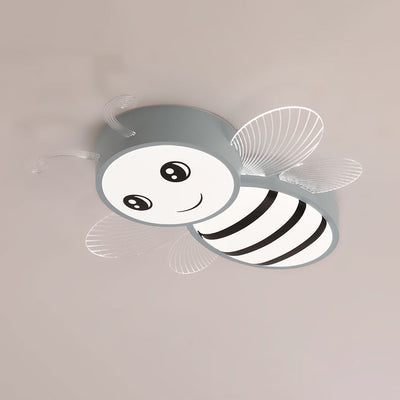 Modern Art Deco Bee Acrylic Iron LED Flush Mount Ceiling Light For Living Room