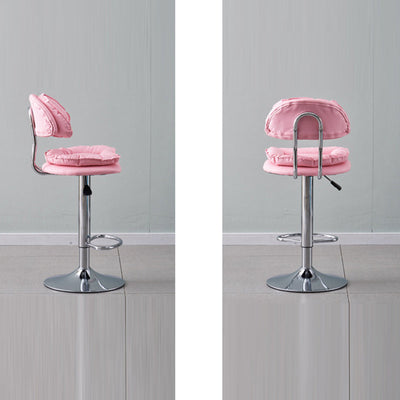 Moderner minimalistischer quadratischer Kissenleder-Metall-Barhocker mit Rückenlehne, höhenverstellbar für Esszimmer 