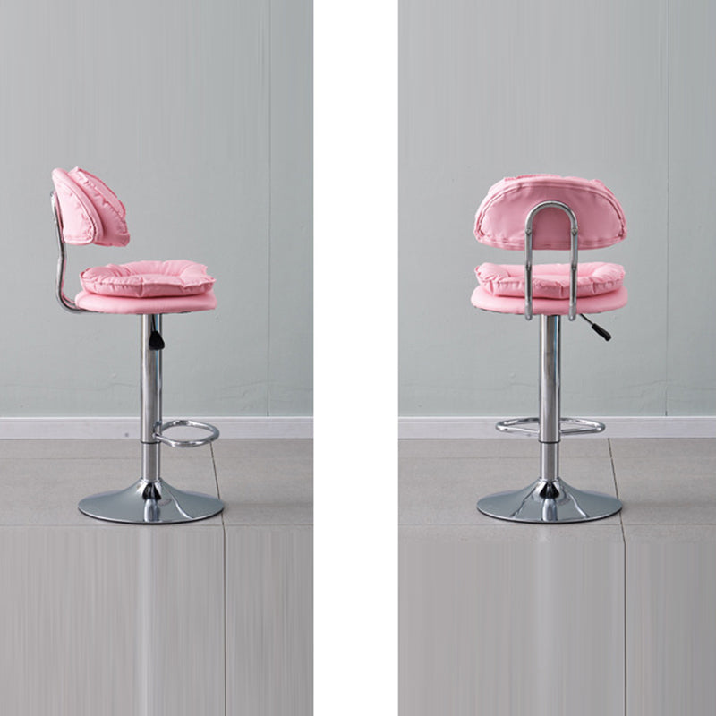 Moderner minimalistischer quadratischer Kissenleder-Metall-Barhocker mit Rückenlehne, höhenverstellbar für Esszimmer 