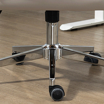 Moderner minimalistischer quadratischer gepolsterter PU-Leder-Schreibtischstuhl aus Edelstahl mit Rückenlehne und Armlehne für das Home Office 