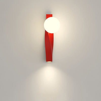Applique Murale Sphère Longue 1-Lumière en Plastique Style Crème Minimaliste Nordique 