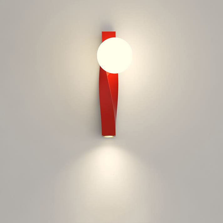 Applique Murale Sphère Longue 1-Lumière en Plastique Style Crème Minimaliste Nordique 