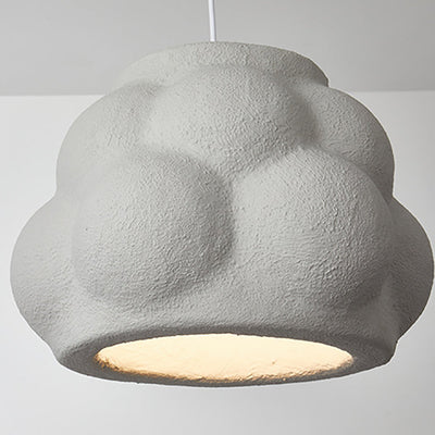 Traditionelle japanische Wabi-Sabi-Imitation Zement Textur Bubble Shade 1-Licht Pendelleuchte für Wohnzimmer 
