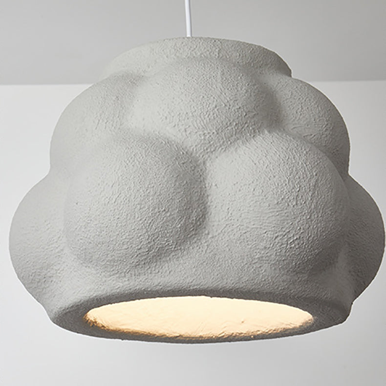 Traditionelle japanische Wabi-Sabi-Imitation Zement Textur Bubble Shade 1-Licht Pendelleuchte für Wohnzimmer 
