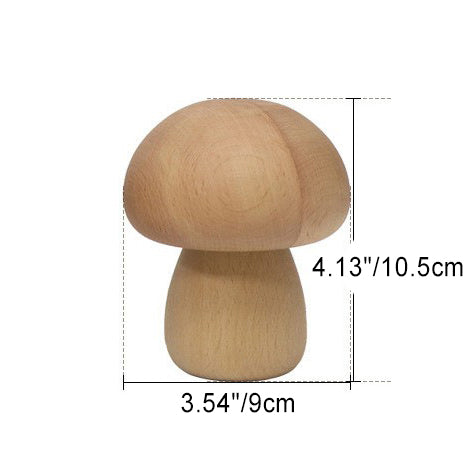 Lampe de Table LED en Bois Champignon USB Créative Contemporaine pour Chambre 
