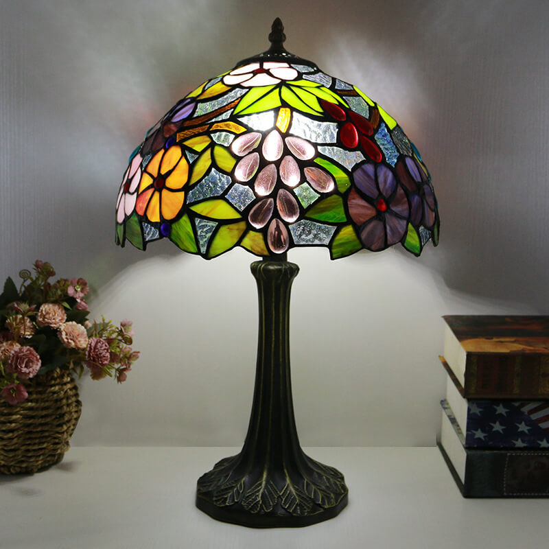 Traditionelle Tiffany Buntglas Kuppel Hardware Basis 1-Licht Tischlampe für Home Office 