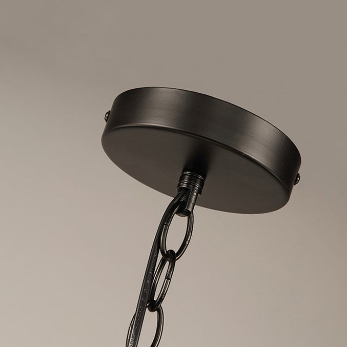 Zeitgenössische industrielle Käfig Eisen Stoff 1-Licht Pendelleuchte für Wohnzimmer 