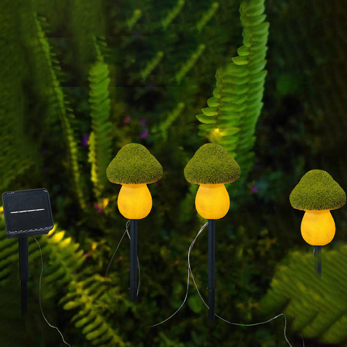 Luz LED de Paisaje Exterior de Resina con Conector de Tierra en Forma de Hongo Solar Impermeable Creativa Contemporánea para Jardín 