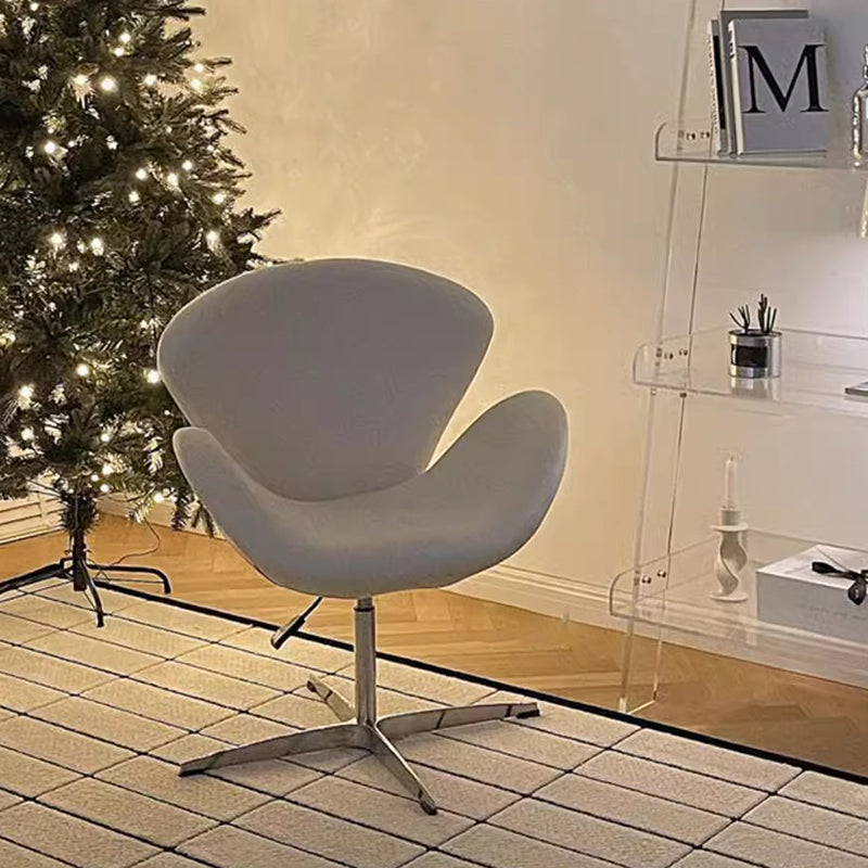 Moderner minimalistischer umwickelter gepolsterter Flanell-Lammfell-Beweglicher Schreibtischstuhl Rückenlehne Armlehne für das Home Office 