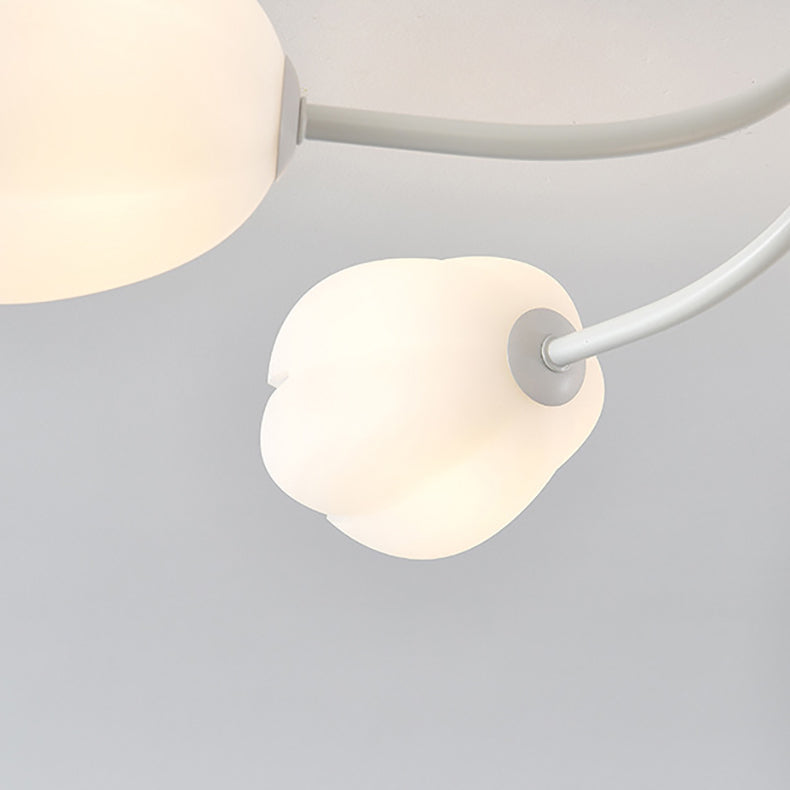 Modern Art Deco Tulip Flower Design 3/7/11/13 Light Semi-Flush Mount Ceiling Light For Living Room