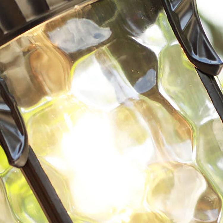 Traditional European Cylinder Lantern Aluminum Glass 1-Light Outdoor Wall Sconce Lamp For Outdoor Patio
