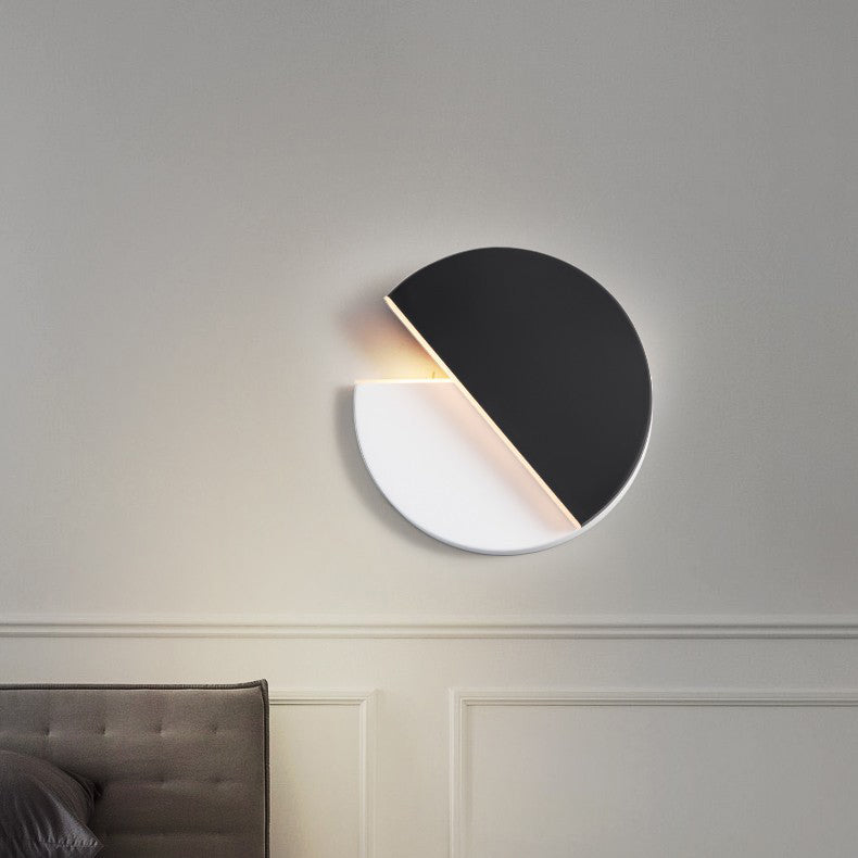 Applique murale LED en fer acrylique rond rotatif minimaliste moderne pour salon 